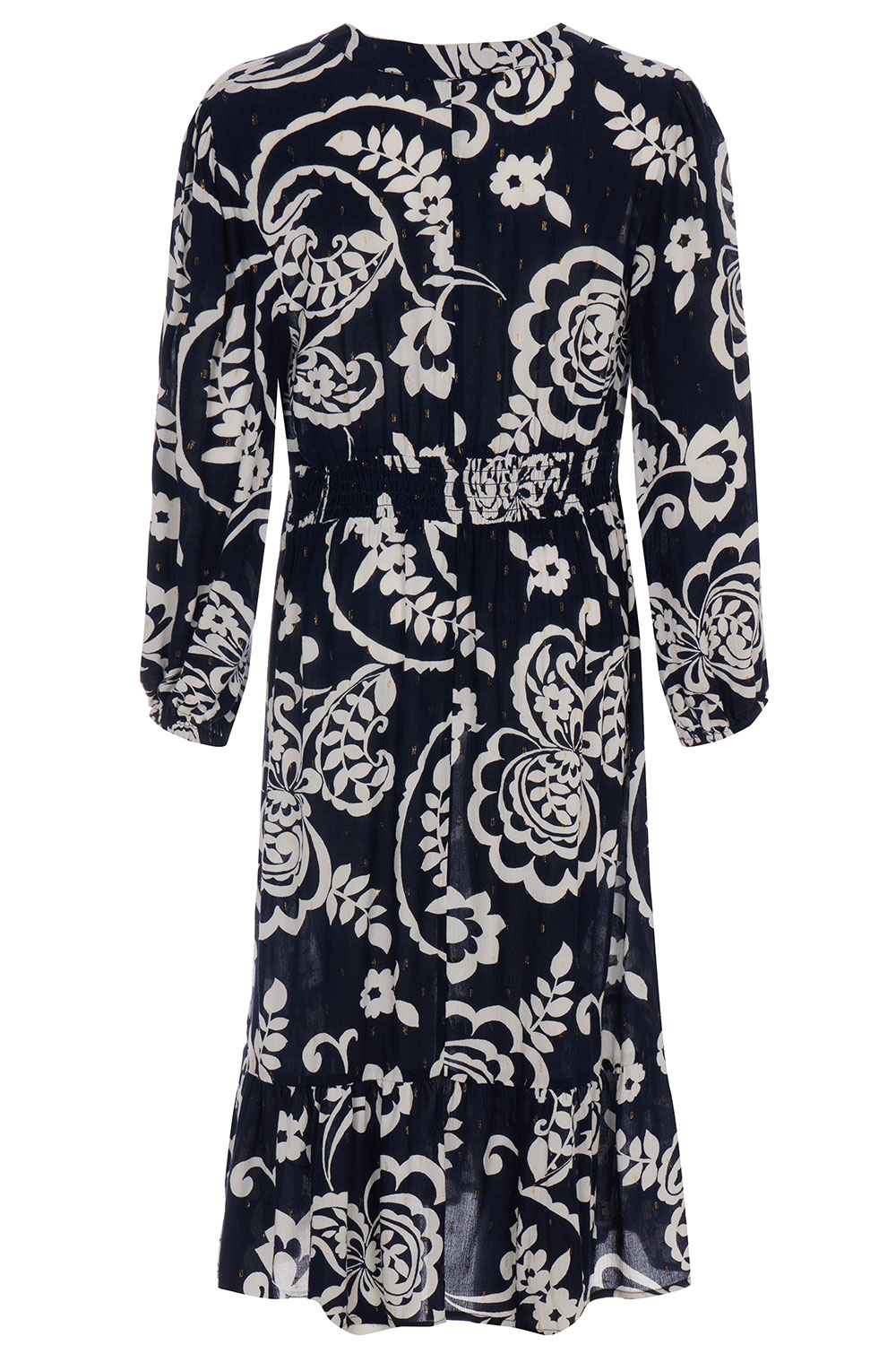 Paisley Print Shirred Waist Tiered Dress | Bonmarché