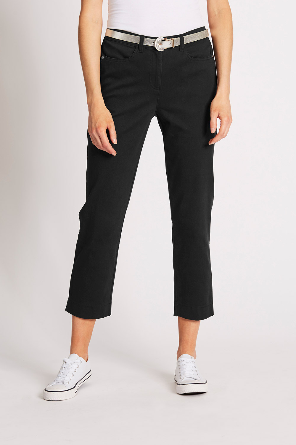 Cotton Stretch Cropped Trousers - Crop trouser - Damart.co.uk