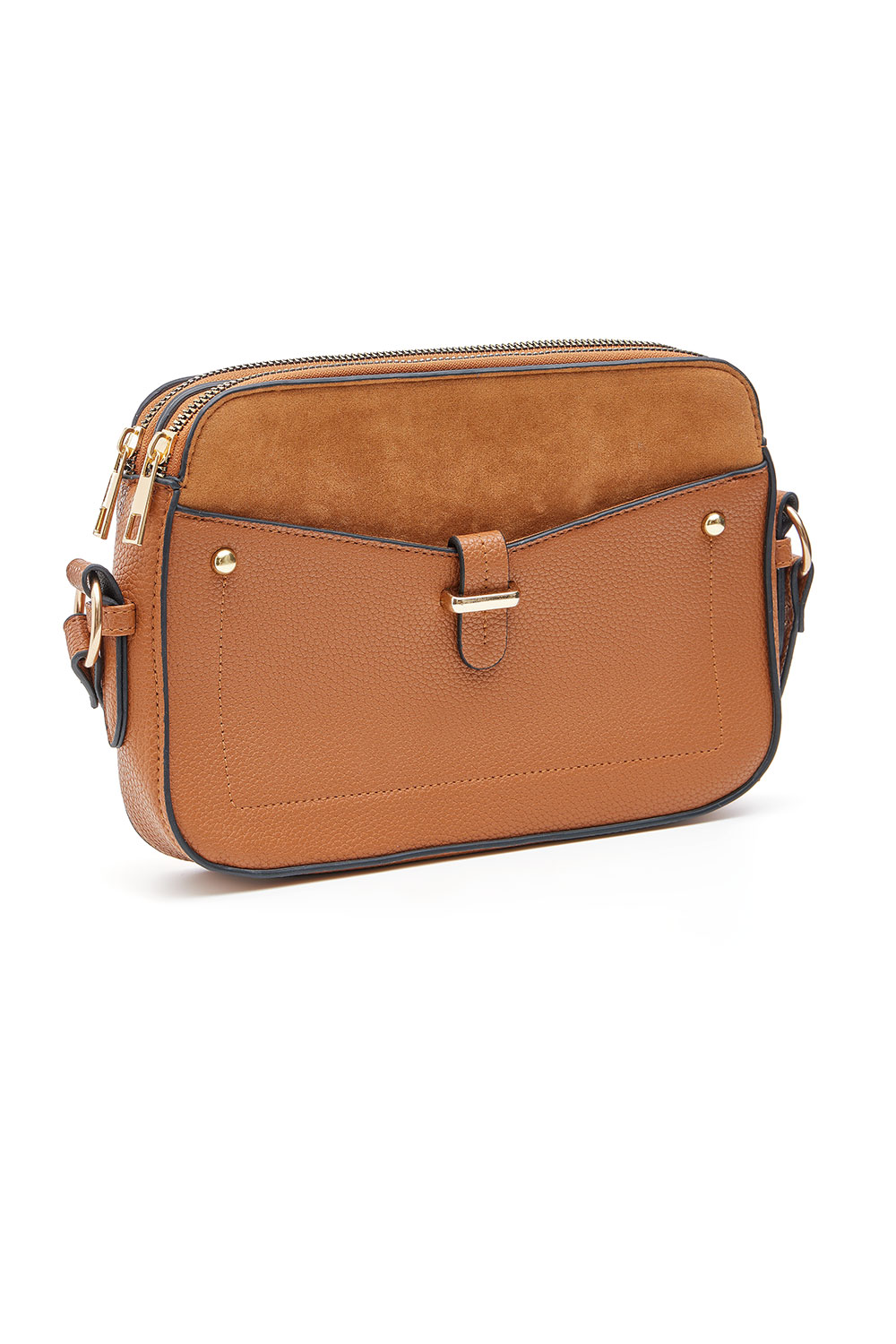 Brown Cross Body Bag with Buckle Detail | Bonmarché