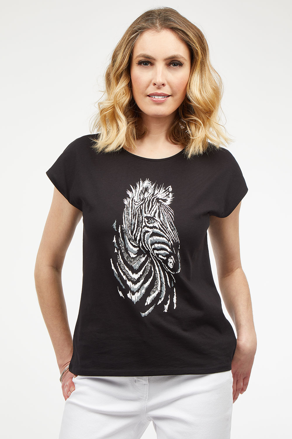 Short Sleeved Zebra T-Shirt