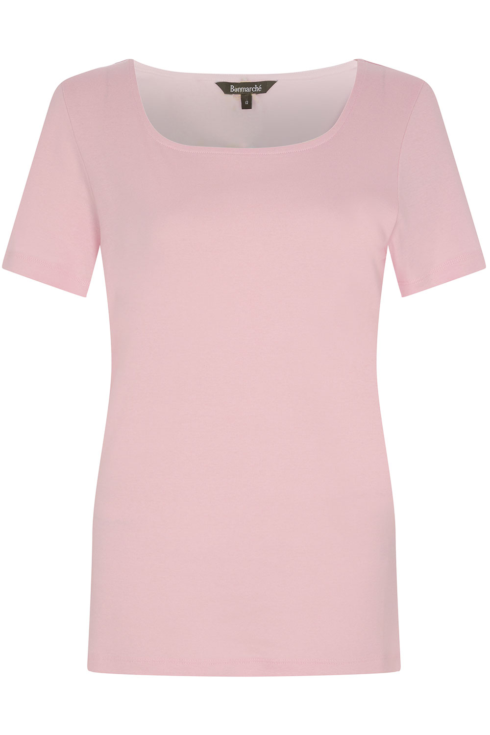Short Sleeve Plain Square Neck T-Shirt | Bonmarché